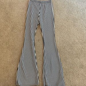 Black and white striped pants